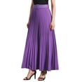 thumbnail image 1 of INSPIRE CHIC Women's Pleated Skirt Elastic High Waist Belted Flowy A-Line Maxi Skirt S Purple, 1 of 6
