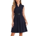 thumbnail image 1 of INSPIRE CHIC Elegant Dress for Women's Split Neck Wear-to-Work Sleeveless Midi Dresses, 1 of 6