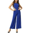 thumbnail image 1 of INSPIRE CHIC Elegant Jumpsuit for Women's Sleeveless Backless Cutout High Waist Wide Leg Pants Romper, 1 of 5