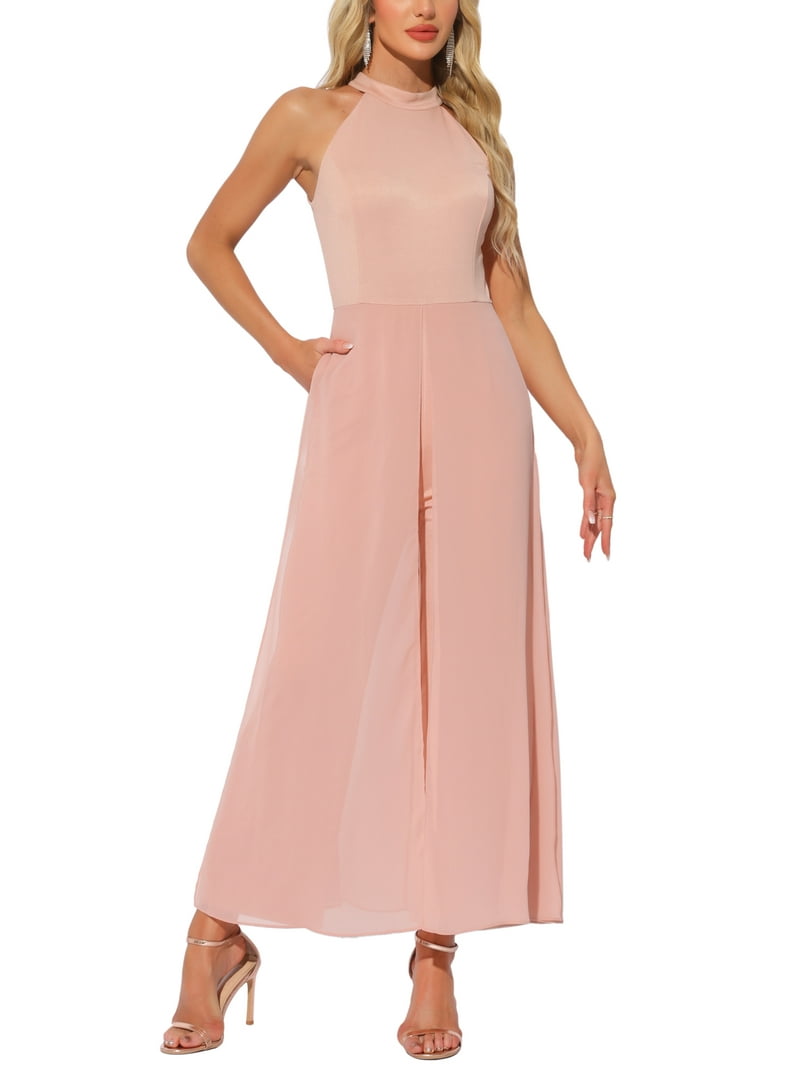 INSPIRE CHIC Elegant Jumpsuit for Women's Summer Sleeveless Halter