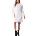 thumbnail image 1 of INSPIRE CHIC Elegant Long Sleeve Dress for Women's Wedding Guests Crew Neck Solid Dresses, 1 of 6