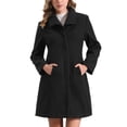 thumbnail image 1 of Elegant Winter Coats for Women's Casual Button Outwear Pea Overcoat M Black, 1 of 5