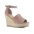 thumbnail image 1 of BLISSFUL STEP Espadrilles Platform Heels Wedge Sandals Dust Pink 6, 1 of 7