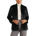 thumbnail image 1 of INSPIRE CHIC Faux Fur Coat for Women's with Pockets Long Sleeve Open Front Fluffy Jackets, 1 of 4