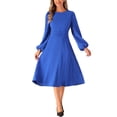 thumbnail image 1 of INSPIRE CHIC Women's Lantern Sleeve High Waist Maxi Wedding Guest Dress XS Royal Blue, 1 of 5