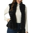 thumbnail image 1 of INSPIRE CHIC Stylish Faux Fur Vest for Women's Zip-Up Sleeveless Fur Jacket for Casual Wear XS Black, 1 of 6