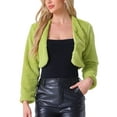 thumbnail image 1 of INSPIRE CHIC Formal Bolero for Women's Evening Dressy Faux Fur Shrug Jacket M Avocado Green, 1 of 5