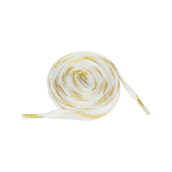 INSPIRE CHIC Glitter Shiny Flat Sneakers Shoelace Metallic Sparkling Shoe Laces Strings Gold 180cm/70.87"