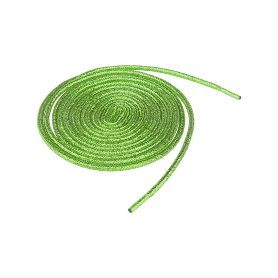 INSPIRE CHIC Glitter Shiny Shoelace Sparkling Shimmery Sneakers Round Shoe Laces Strings Lawn Green 170cm/66.93"/27.56"