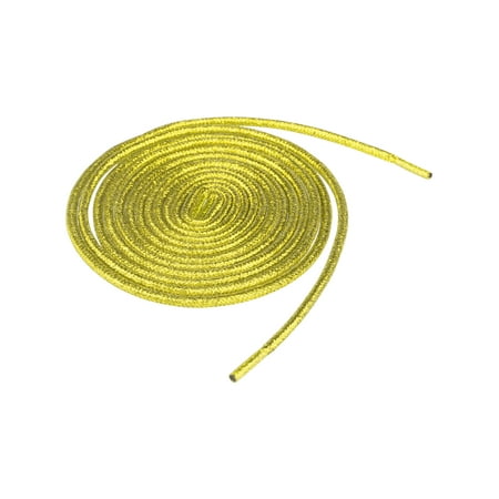 INSPIRE CHIC Glitter Shiny Shoelace Sparkling Shimmery Sneakers Round Shoe Laces Strings Light Goldenrod 160cm/62.99"/23.62"