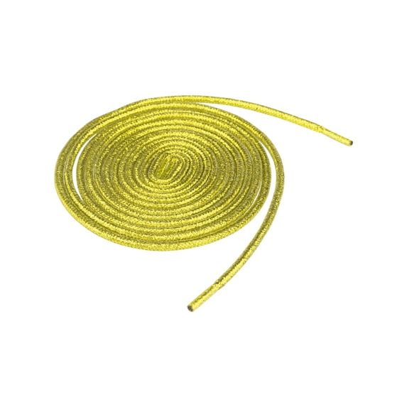 INSPIRE CHIC Glitter Shiny Shoelace Sparkling Shimmery Sneakers Round Shoe Laces Strings Light Goldenrod 50cm/19.68"