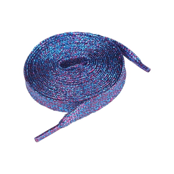 INSPIRE CHIC Glitter Shiny Sparkling Flat Sneakers Shoelace Shoe Laces Strings Red & Blue 110cm/43.31"