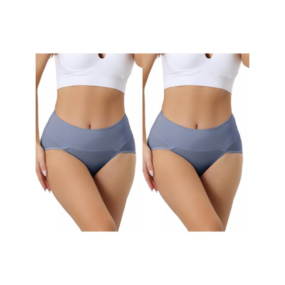 NOMADIC NOOK High Waist Underpants for Women's Plus Size Briefs Underwear Tummy Control Panties 2 Packs