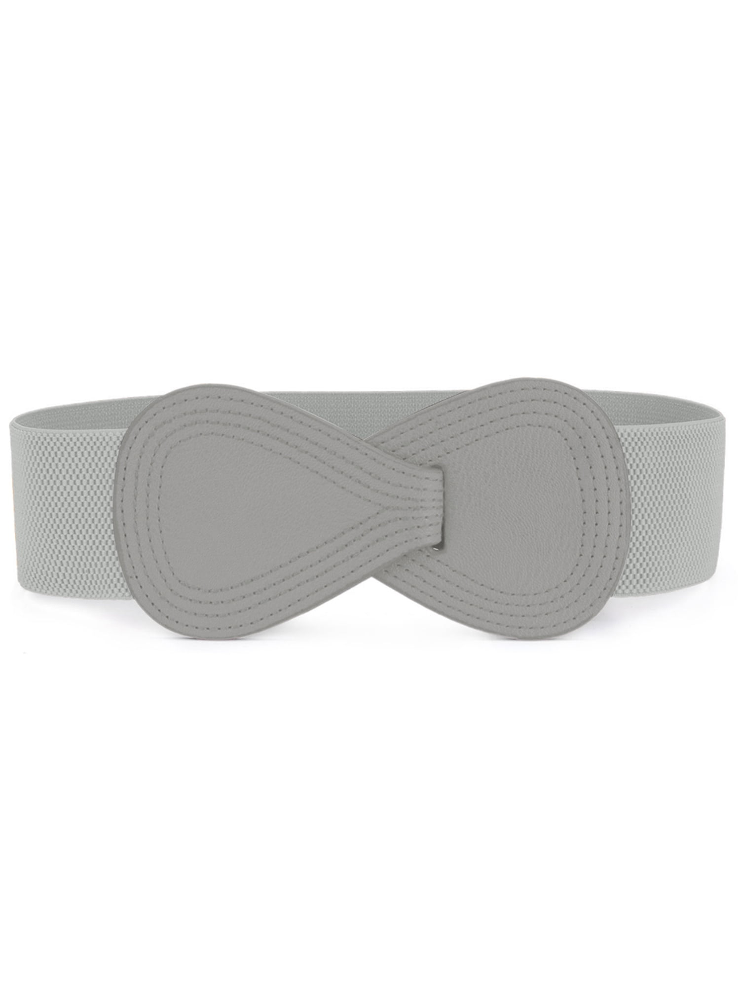 1824 Women\'s Plus Size Elastic Waist Belt Interlock 8-shaped Faux Leather INSPIRE CHIC Interlock Buckle 8-shaped Faux Leather Elastic  main image 2