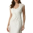 thumbnail image 1 of INSPIRE CHIC Lace Cap Sleeves Cardigan for Women's Floral Evening Wedding Elegant Shrug XS White, 1 of 6