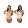 thumbnail image 1 of NOMADIC NOOK Lace Shapewear Bodysuit for Women's Adjustable Straps Tummy Control Backless V Neck 2 Packs, 1 of 4