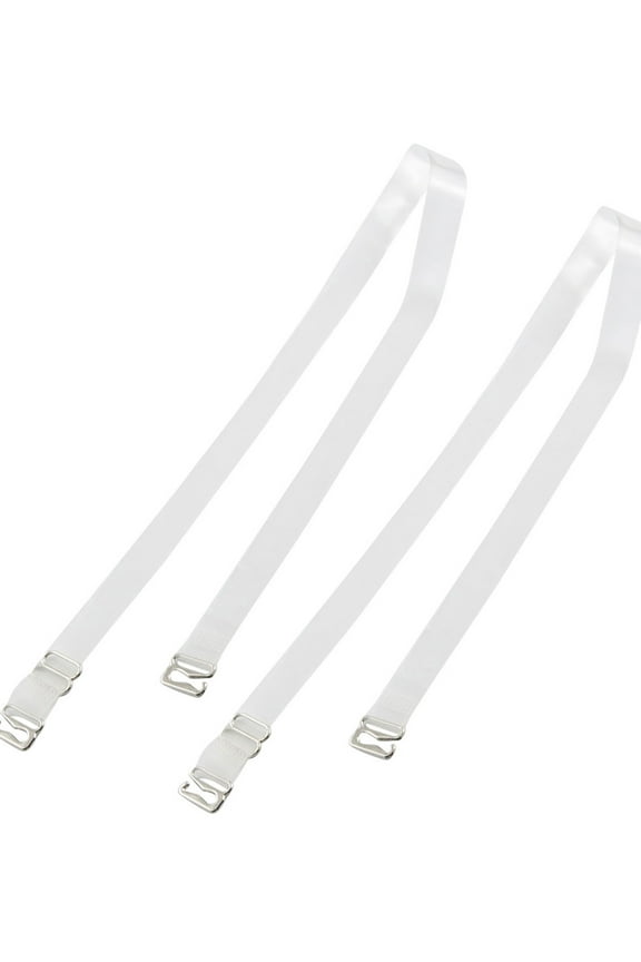 Metal Hook 1cm Wide Clear Invisible Bra Shoulder Straps Pair