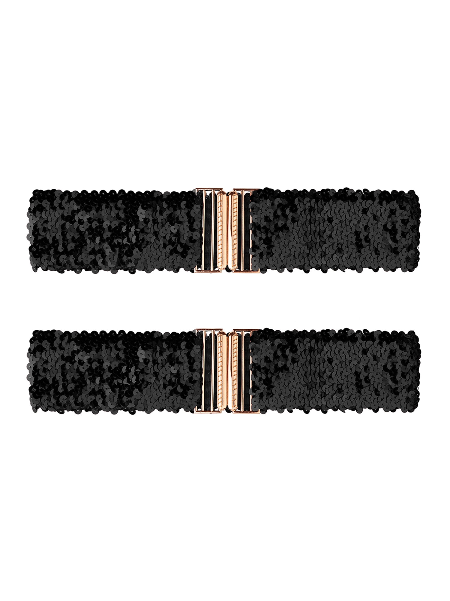 INSPIRE CHIC Ladies Shinny Wide Waist Belts Interlock  display picture 1