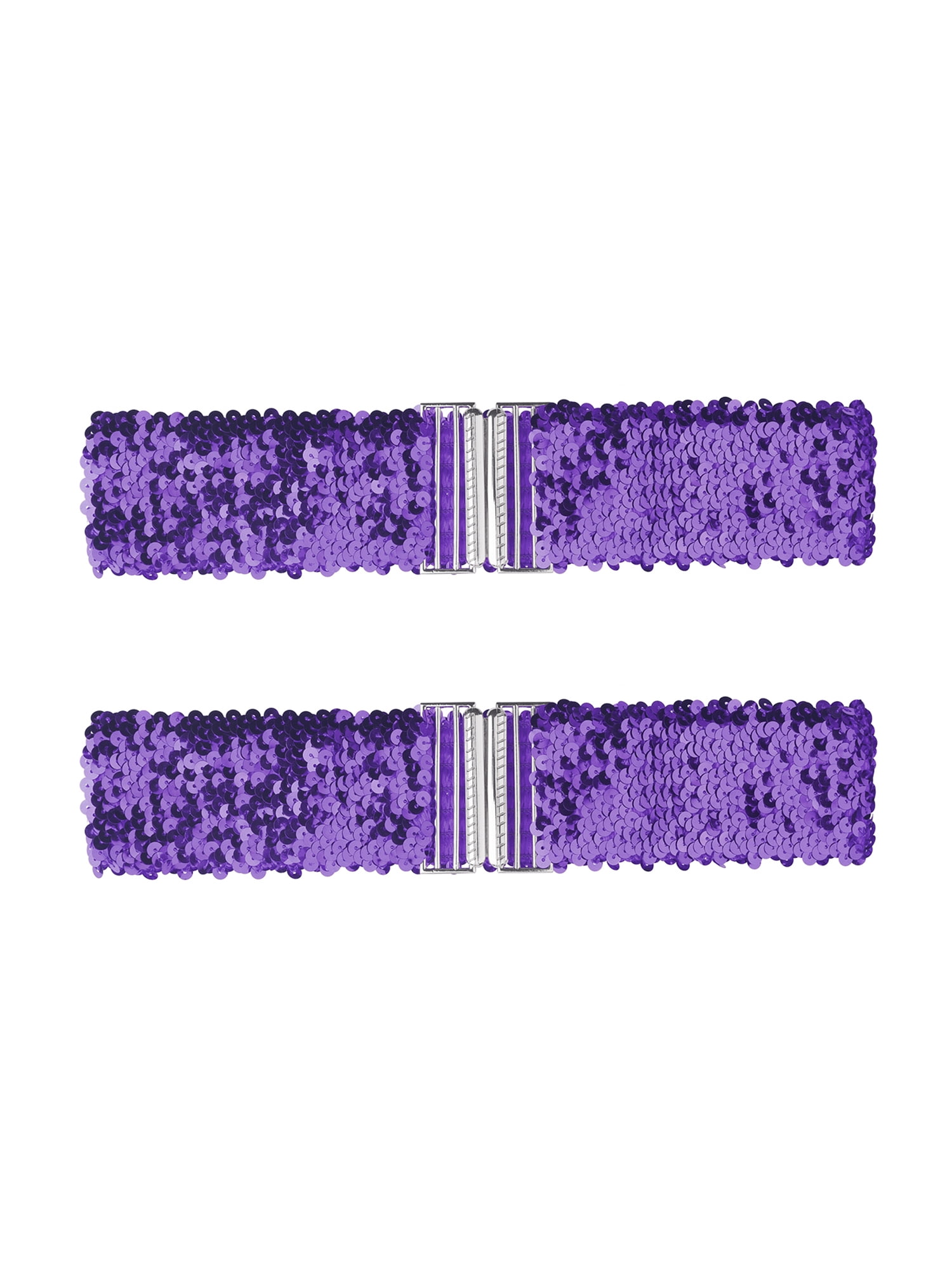 6951 Ladies Shinny Wide Waist Belts Interlock Buckles Sequins Decor INSPIRE CHIC Women main image 2