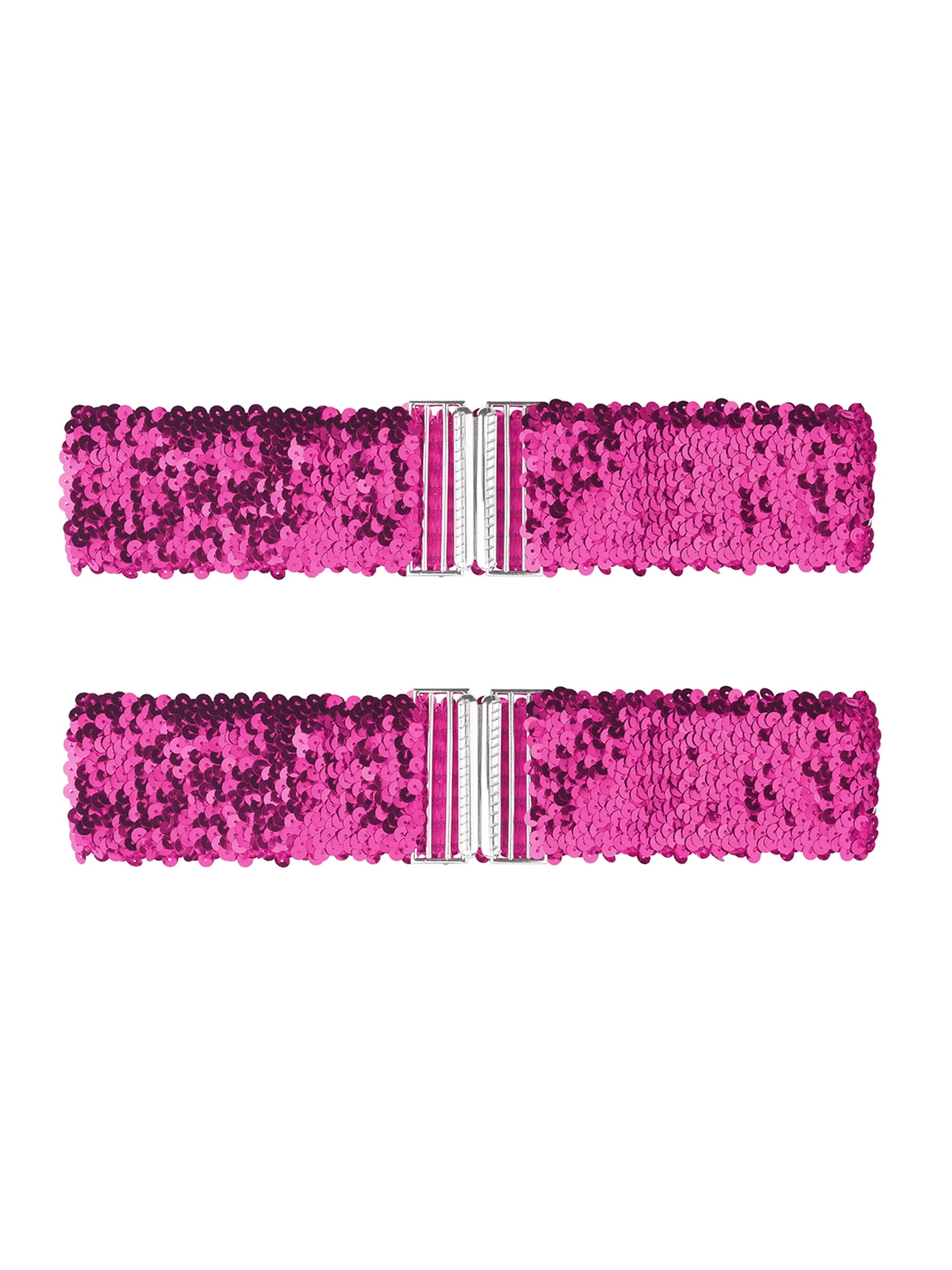 8214 Ladies Stretchy Wide Waist Belts Interlock Buckles Shinny Sequins Y2K Sequins Stretch Belts With Metal Interlocking Buckle for  main image 2