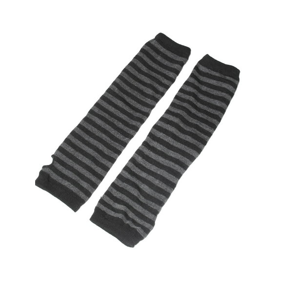 INSPIRE CHIC Woman Fingerless Thumbhole Stripes Knitted Arm Warmers test