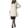 thumbnail image 1 of INSPIRE CHIC Long Winter Coat for Women's Notch Lapel Collar A-Line Double Breast Coats, 1 of 5