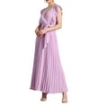 thumbnail image 1 of INSPIRE CHIC Women's Wrap Dress V Neck Ruffled Trim Fit & Flare Maxi Dress M Purple, 1 of 6