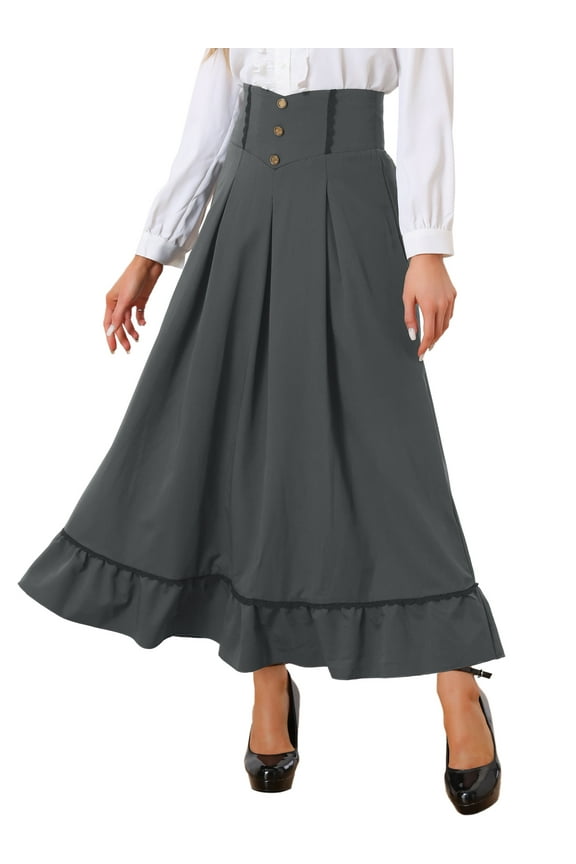 Maxi Skirt for Women's High Waist Vintage 1950s Swing Skirts