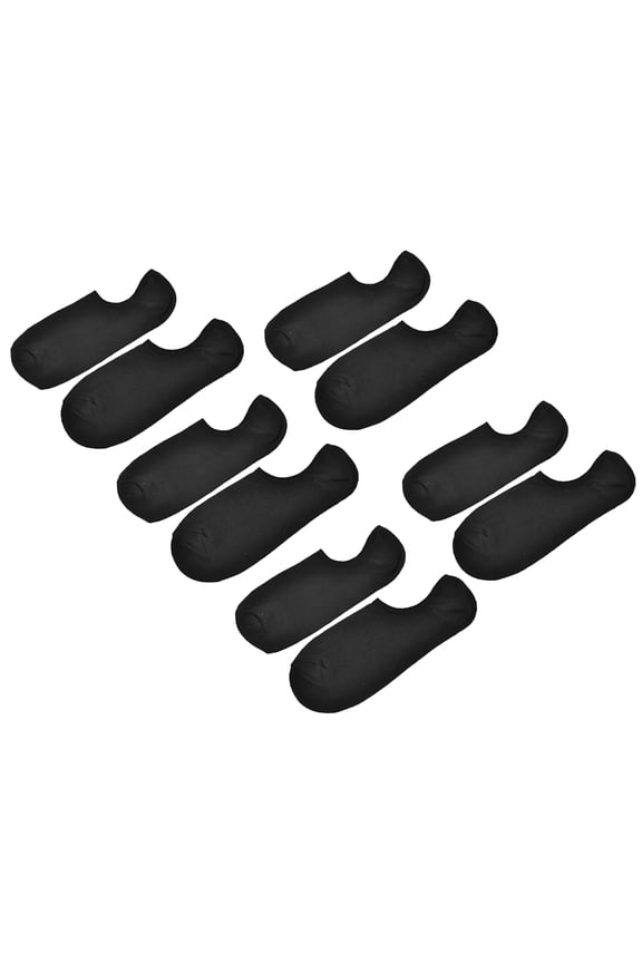 Men Pure Color Short Low Cut Ankle Socks 5 Pairs Black