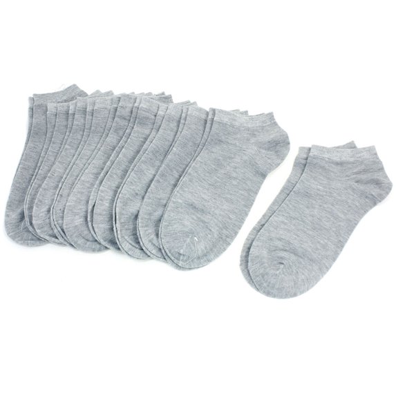INSPIRE CHIC Men's 10 Pairs Pure Stretchy Low Cut Ankle Socks Hosiery Gray