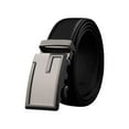 thumbnail image 1 of INSPIRE CHIC Men's Automatic Buckle Holeless Stitched PU Ratchet Belt Black-G Shape 110cm: fit waist 30-33 inches, 1 of 3