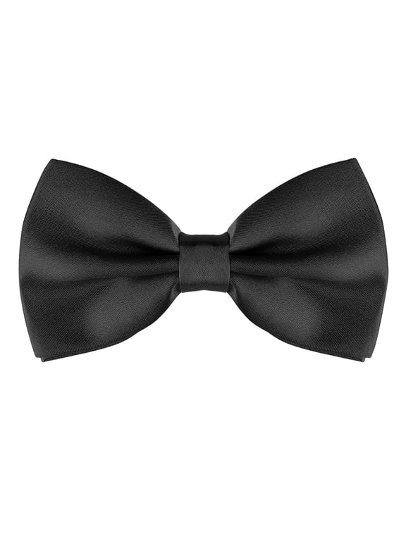 Men's Bow Tie Accessories Adjustable Strap Formal Solid Tuxedo Pre-Tied Black