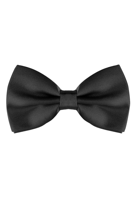 Men's Bow Tie Accessories Adjustable Strap Formal Solid Tuxedo Pre-Tied Black