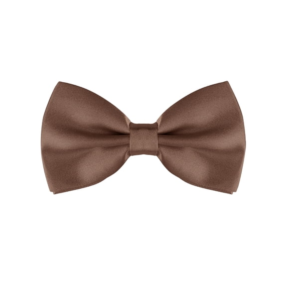 INSPIRE CHIC Men's Bow Tie Accessories Adjustable Strap Formal Solid Tuxedo Pre-Tied Coffee