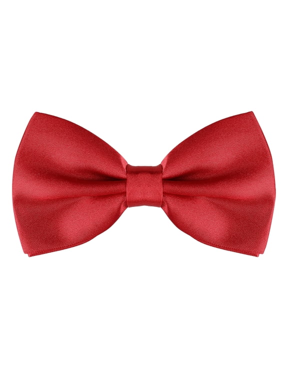 Men's Bow Tie Accessories Adjustable Strap Formal Solid Tuxedo Pre-Tied Maroon