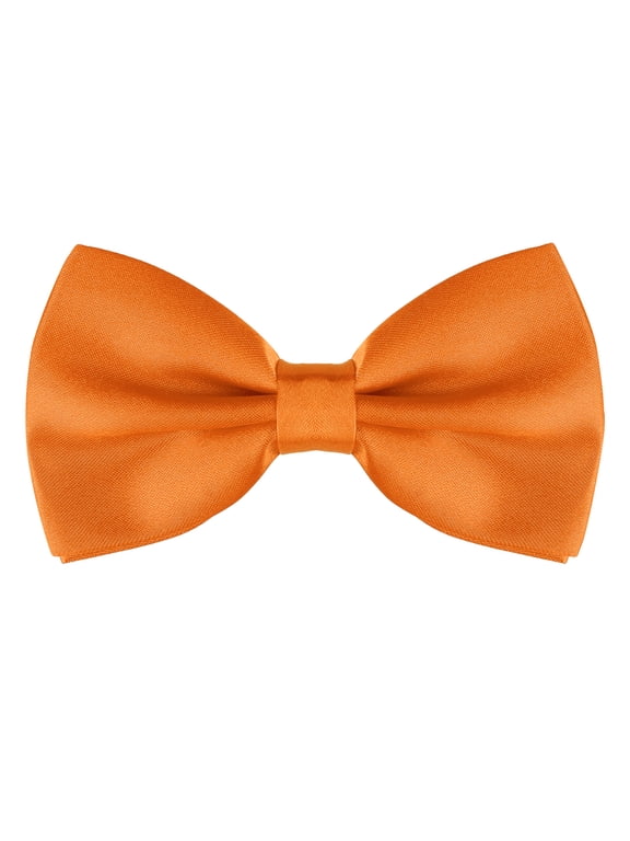 Men's Bow Tie Accessories Adjustable Strap Formal Solid Tuxedo Pre-Tied Orange
