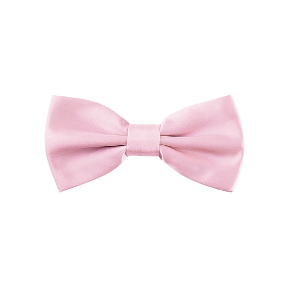 INSPIRE CHIC Men's Bow Tie Accessories Adjustable Strap Formal Solid Tuxedo Pre-Tied Pink
