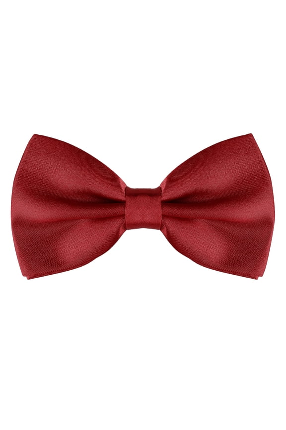 Men's Bow Tie Accessories Adjustable Strap Formal Solid Tuxedo Pre-Tied Wine Red