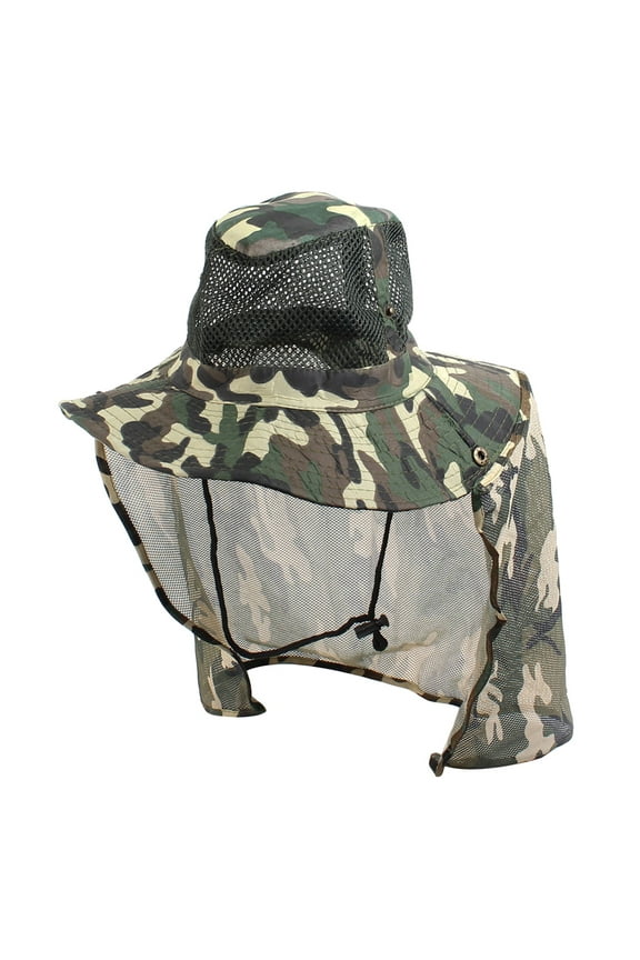Men's Mesh Design Top Camouflage Print Fishing Bucket Hat