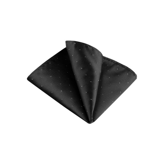INSPIRE CHIC Men's Pocket Square Classic Self-Folded Polka Dots Handkerchiefs for Wedding Black One Size