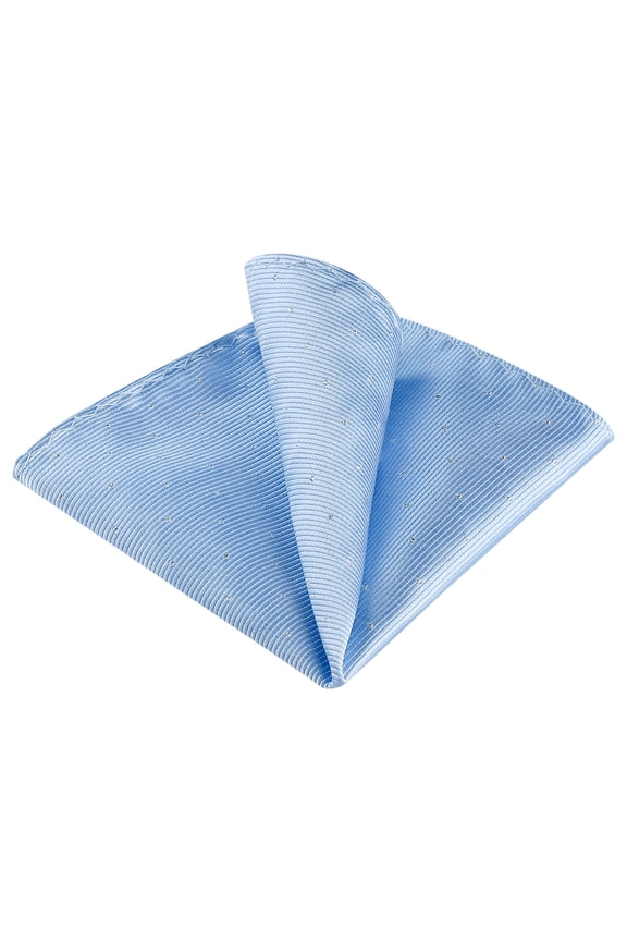 Father's Day Men's Pocket Square Classic Self-folded Polka Dots Handkerchiefs For Wedding Sky Blue One Size