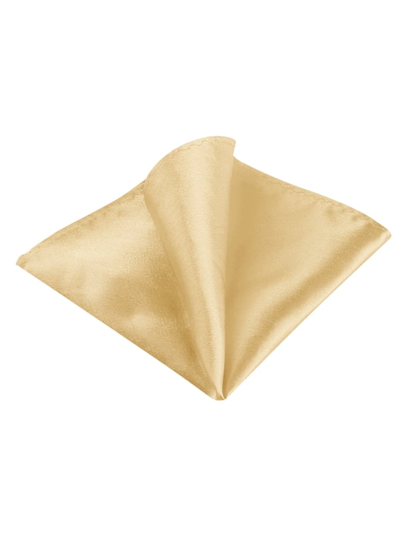Men's Pocket Squares Solid Color Handkerchiefs for Wedding Party Champagne