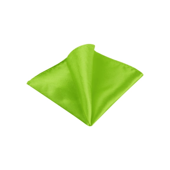 INSPIRE CHIC Men's Pocket Squares Solid Color Handkerchiefs for Wedding Party Lime
