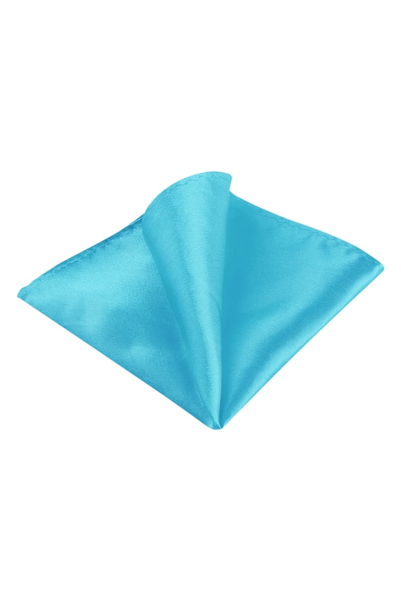 Father's Day Men's Pocket Squares Solid Color Handkerchiefs for Wedding Party Turquoise