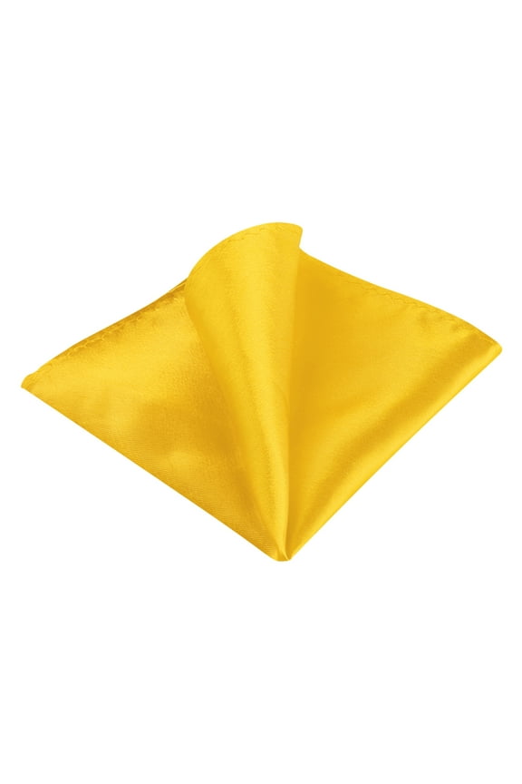 Men's Pocket Squares Solid Color Handkerchiefs for Wedding Party Yellow