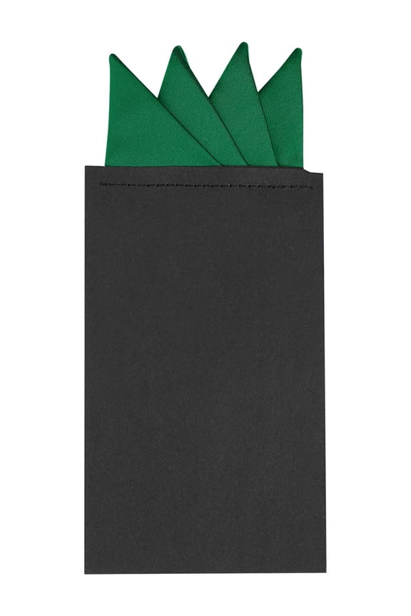 Men's Pocket Squares PreFolded Triangles On Card Suit Handkerchief Dark Green One Size