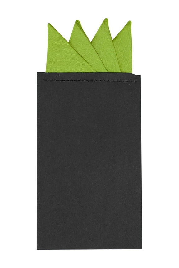 Men's Pocket Squares PreFolded Triangles On Card Suit Handkerchief Green One Size