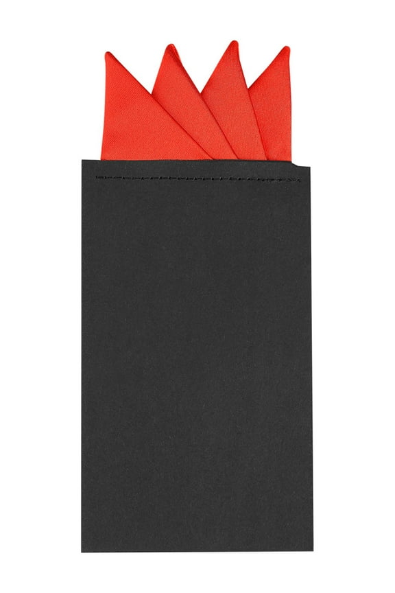 Men's Pocket Squares PreFolded Triangles On Card Suit Handkerchief Red One Size