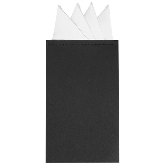 INSPIRE CHIC Men's Pocket Squares PreFolded Triangles On Card Suit Handkerchief White One Size