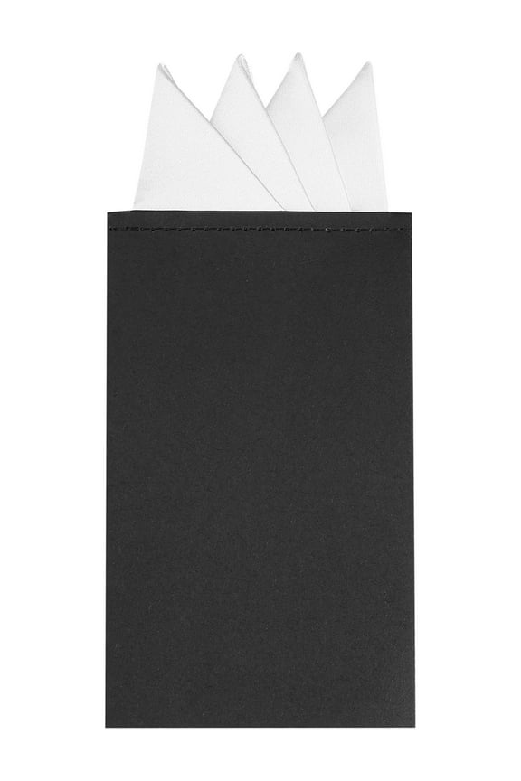 Men's Pocket Squares PreFolded Triangles On Card Suit Handkerchief White One Size
